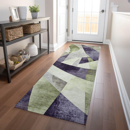 Saelara Purple Washable Indoor-Outdoor Rug