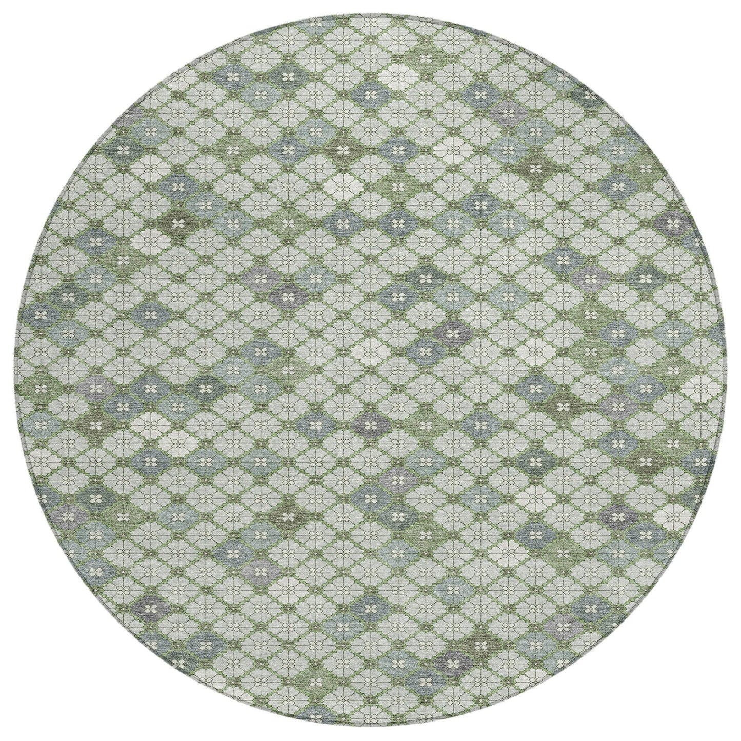 Saelaris Green Washable Indoor-Outdoor Rug