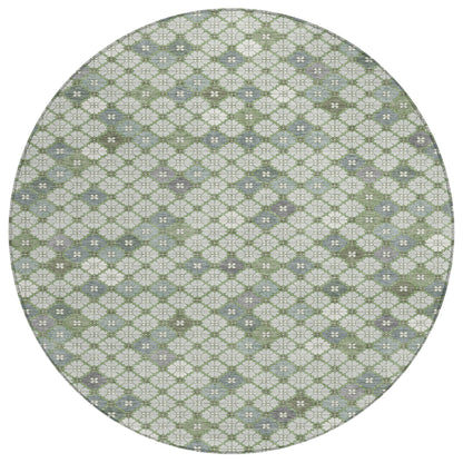 Saelaris Green Washable Indoor-Outdoor Rug