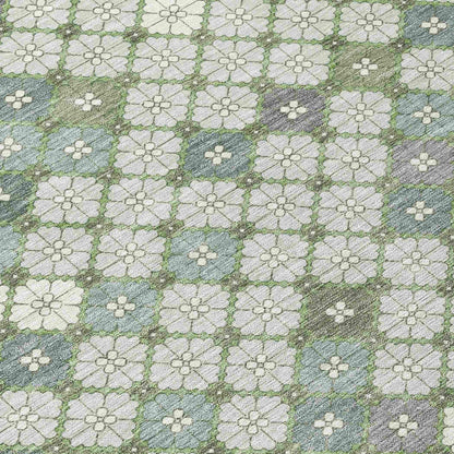 Saelaris Green Washable Indoor-Outdoor Rug
