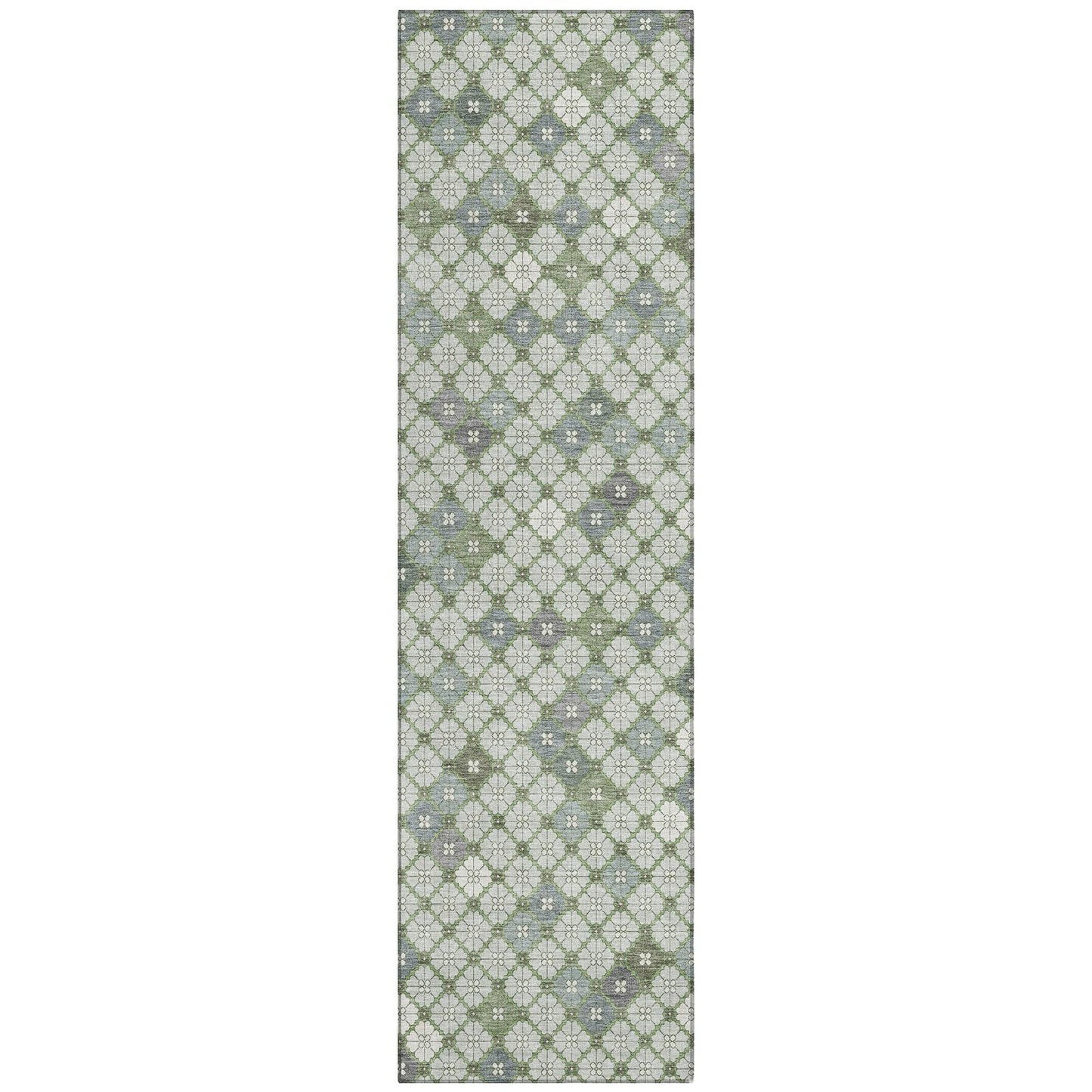 Saelaris Green Washable Indoor-Outdoor Rug