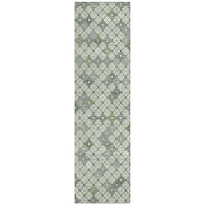 Saelaris Green Washable Indoor-Outdoor Rug