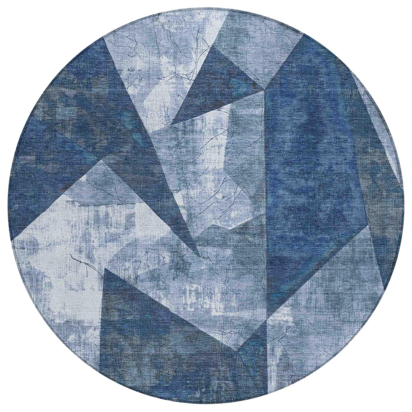 Saelas Blue Washable Indoor-Outdoor Rug