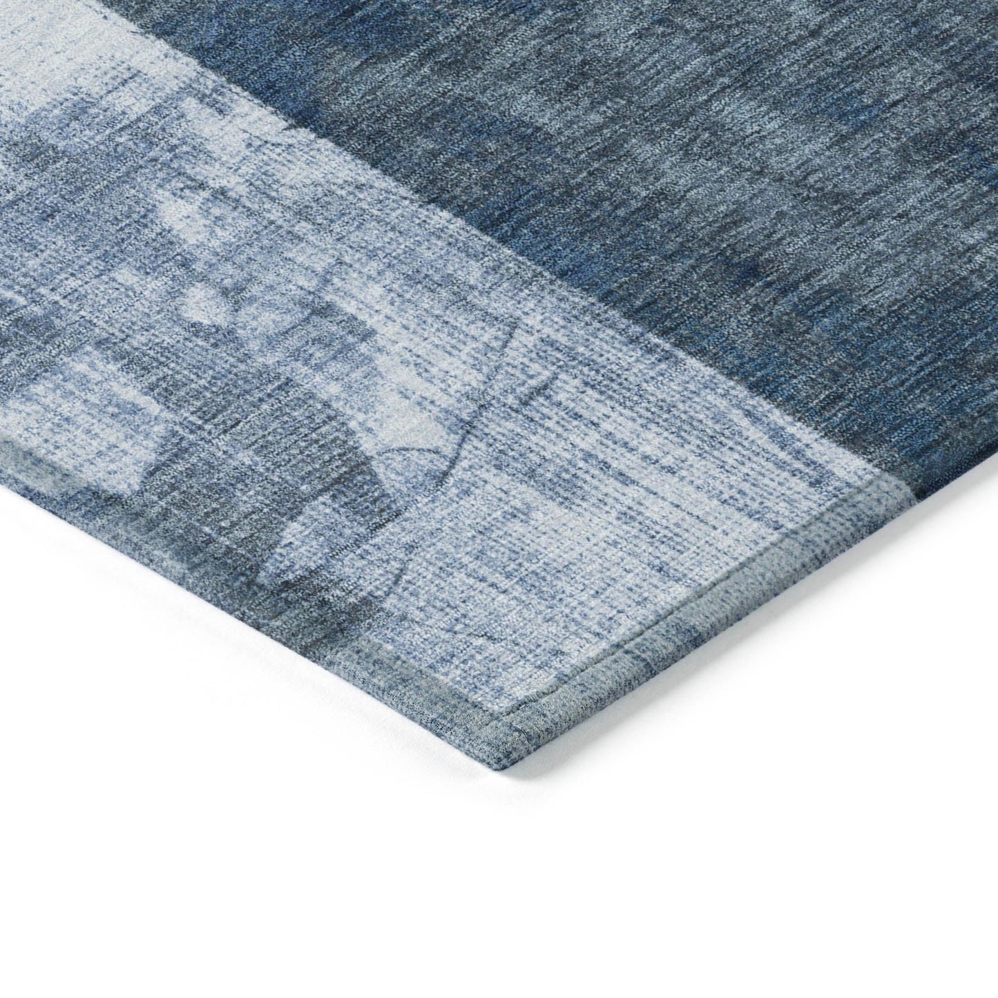 Saelas Blue Washable Indoor-Outdoor Rug