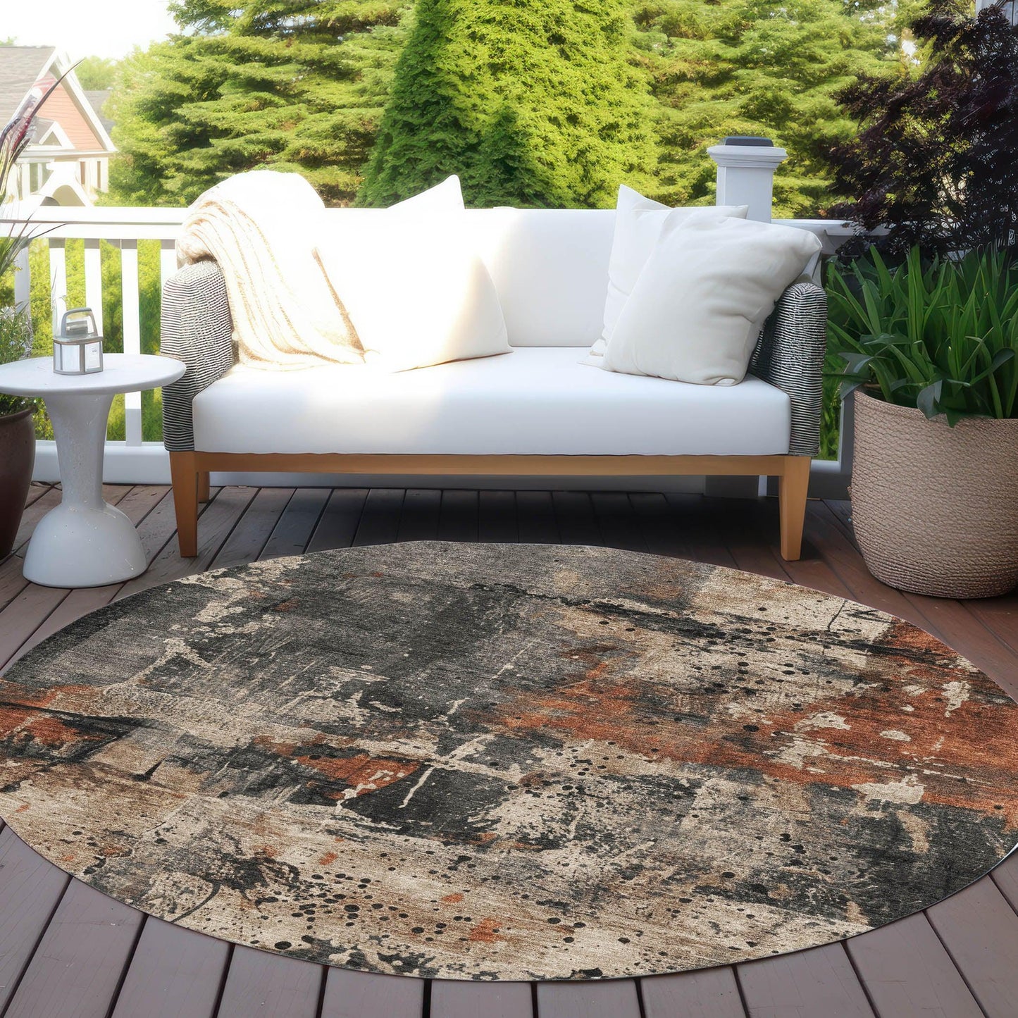Saelien Brown Washable Indoor-Outdoor Rug