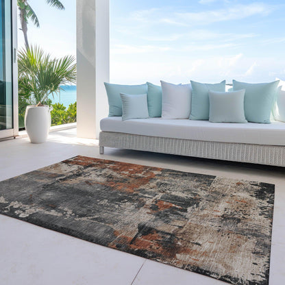 Saelien Brown Washable Indoor-Outdoor Rug