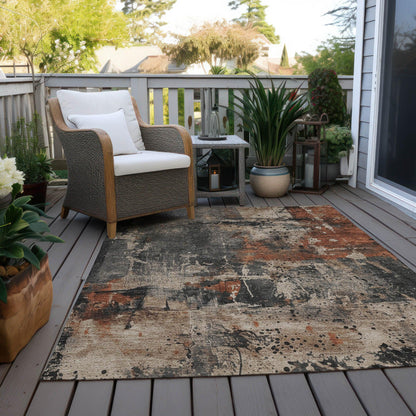 Saelien Brown Washable Indoor-Outdoor Rug