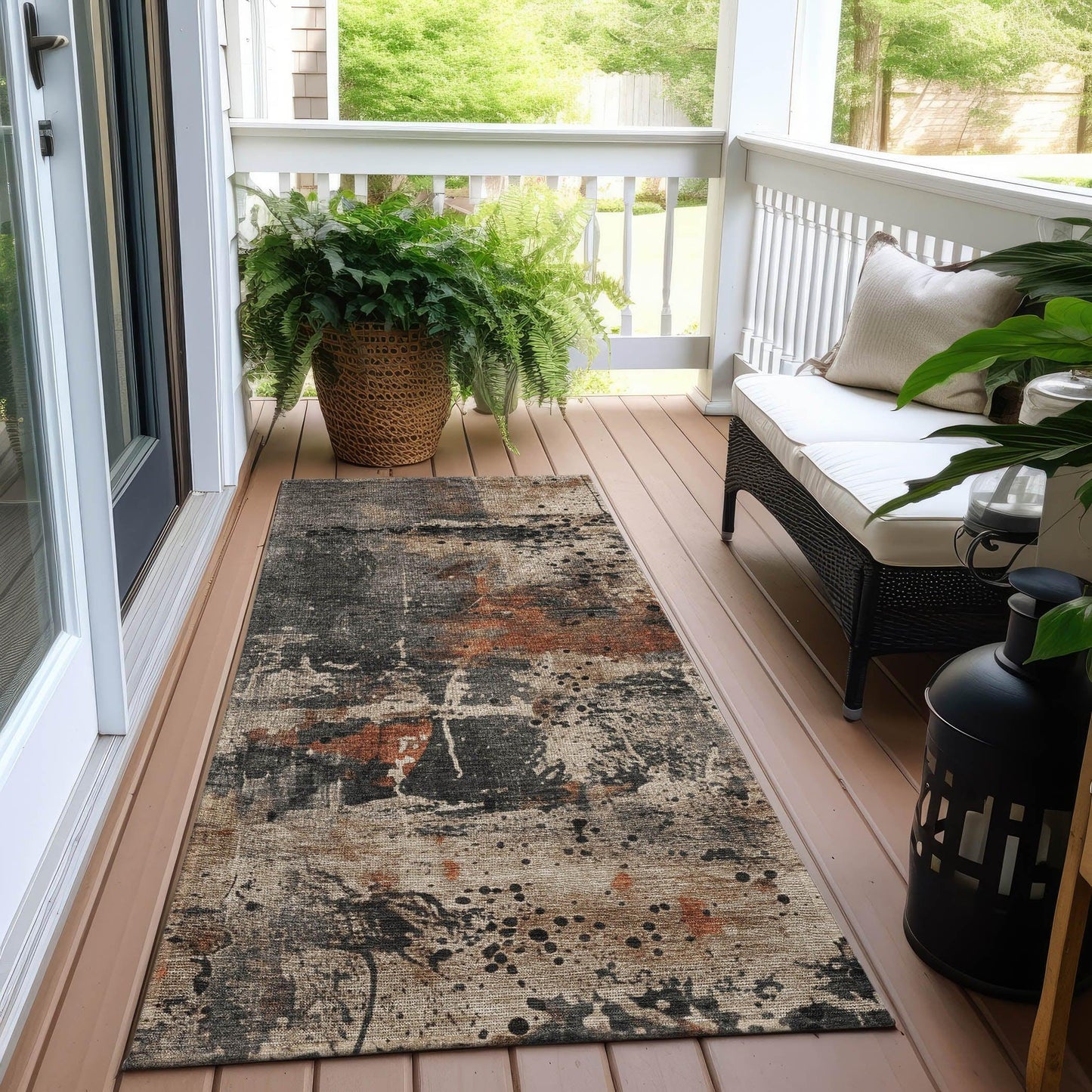 Saelien Brown Washable Indoor-Outdoor Rug