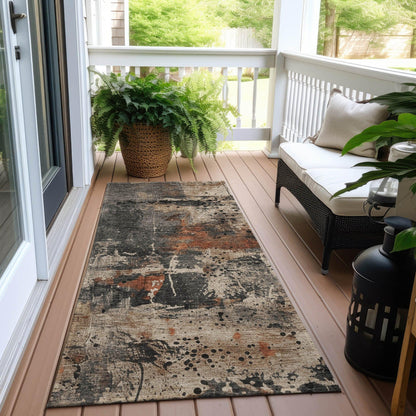 Saelien Brown Washable Indoor-Outdoor Rug