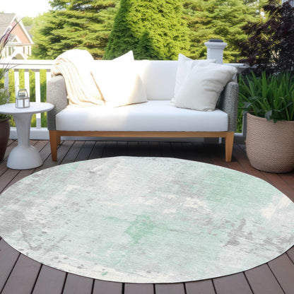 Saelion Green Washable Indoor-Outdoor Rug