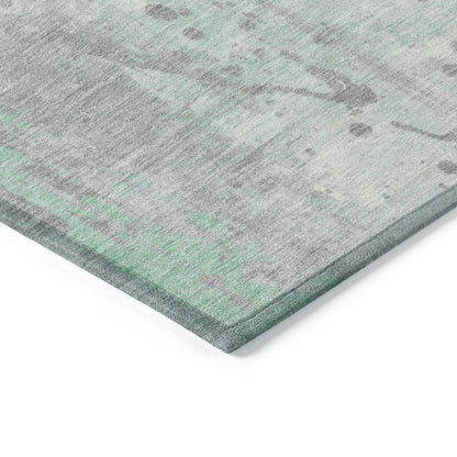 Saelion Green Washable Indoor-Outdoor Rug