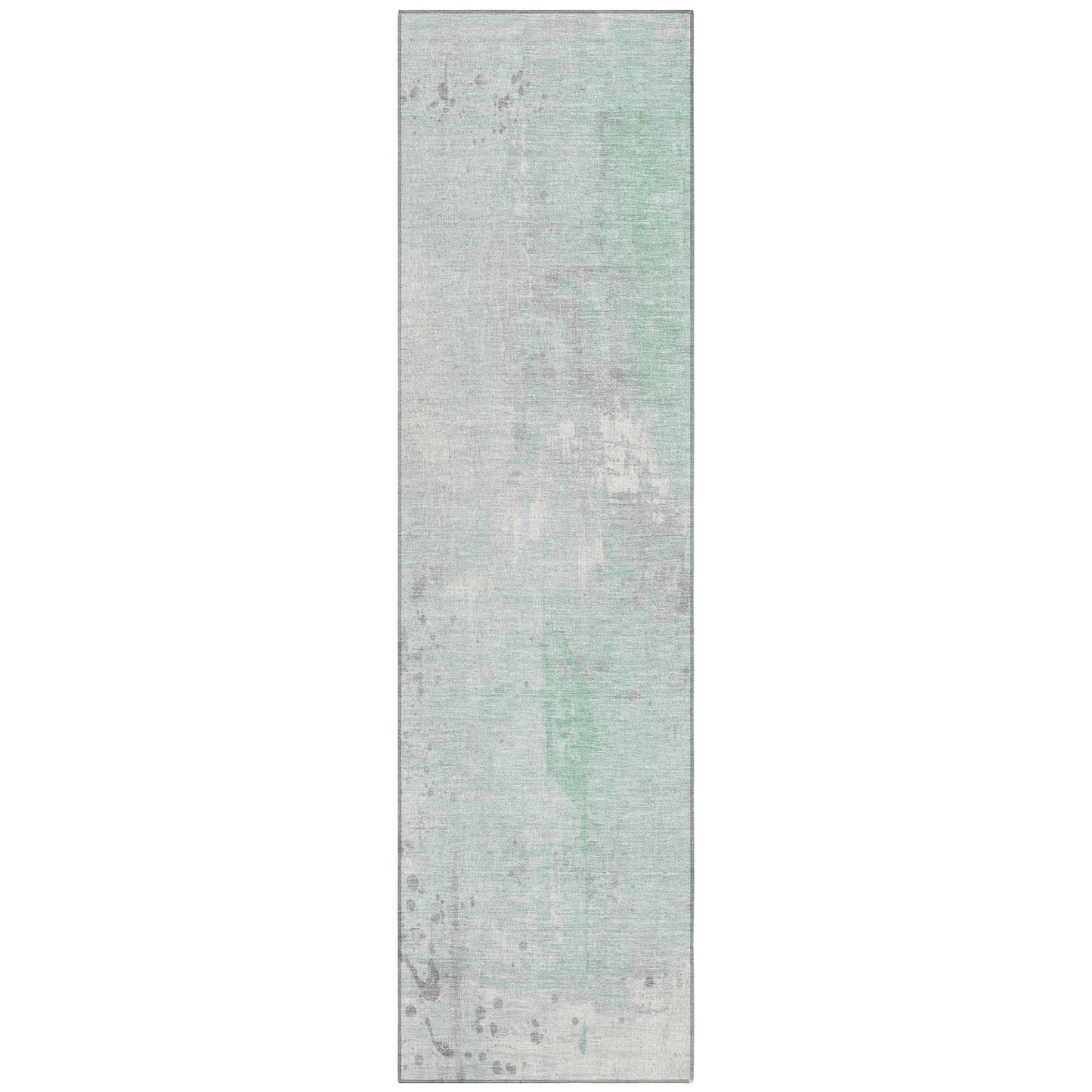 Saelion Green Washable Indoor-Outdoor Rug