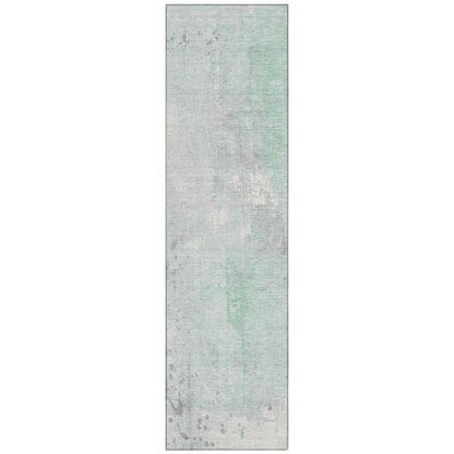 Saelion Green Washable Indoor-Outdoor Rug