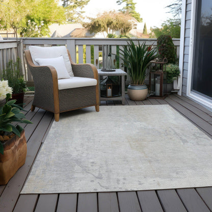 Saelion Ivory Washable Indoor-Outdoor Rug