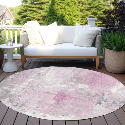 Saelion Pink Washable Indoor-Outdoor Rug