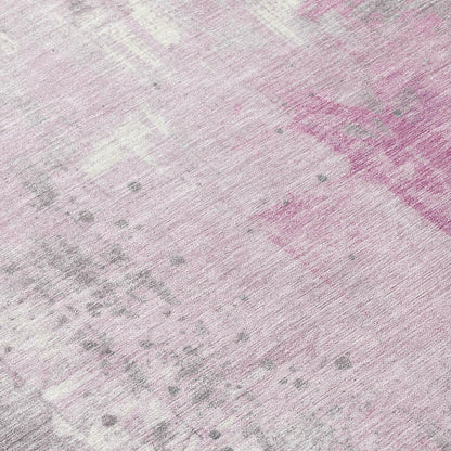 Saelion Pink Washable Indoor-Outdoor Rug
