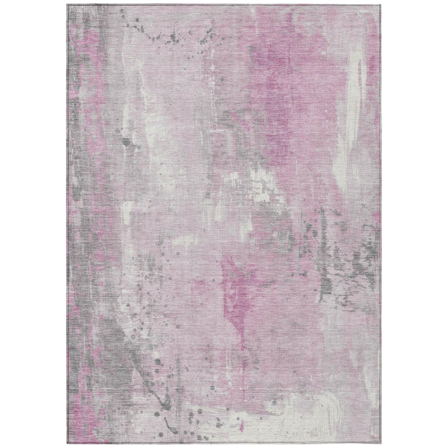 Saelion Pink Washable Indoor-Outdoor Rug