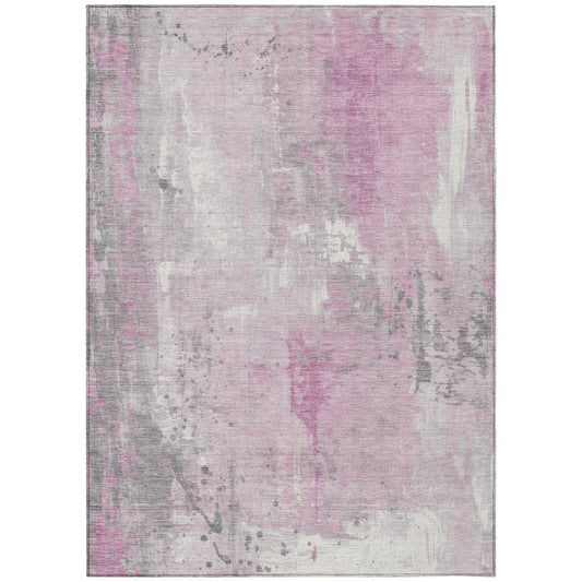 Saelion Pink Washable Indoor-Outdoor Rug
