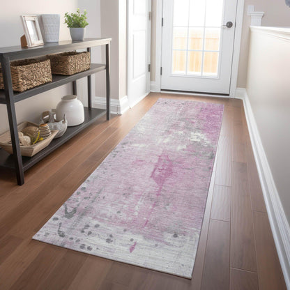 Saelion Pink Washable Indoor-Outdoor Rug