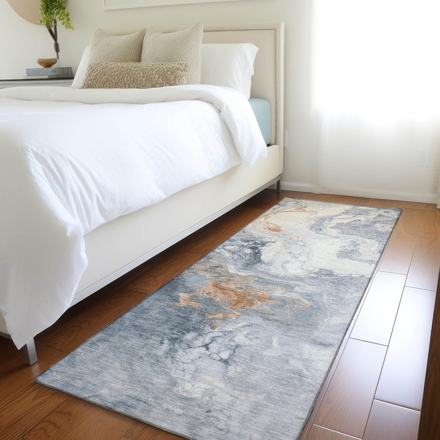 Saelira Gray Washable Indoor-Outdoor Rug