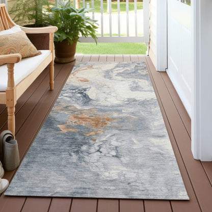 Saelira Gray Washable Indoor-Outdoor Rug