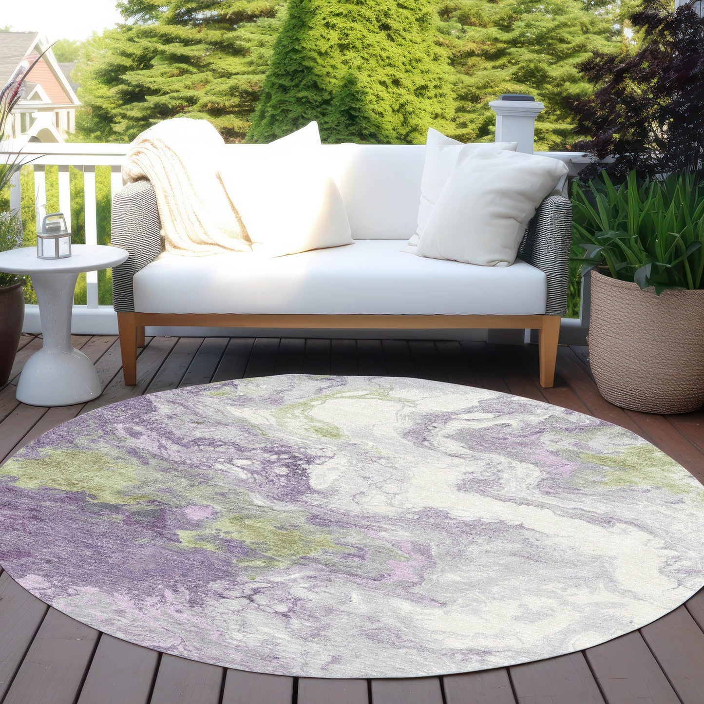 Saelira Purple Washable Indoor-Outdoor Rug
