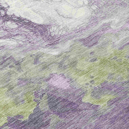 Saelira Purple Washable Indoor-Outdoor Rug