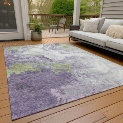 Saelira Purple Washable Indoor-Outdoor Rug