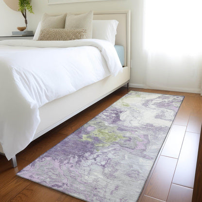 Saelira Purple Washable Indoor-Outdoor Rug