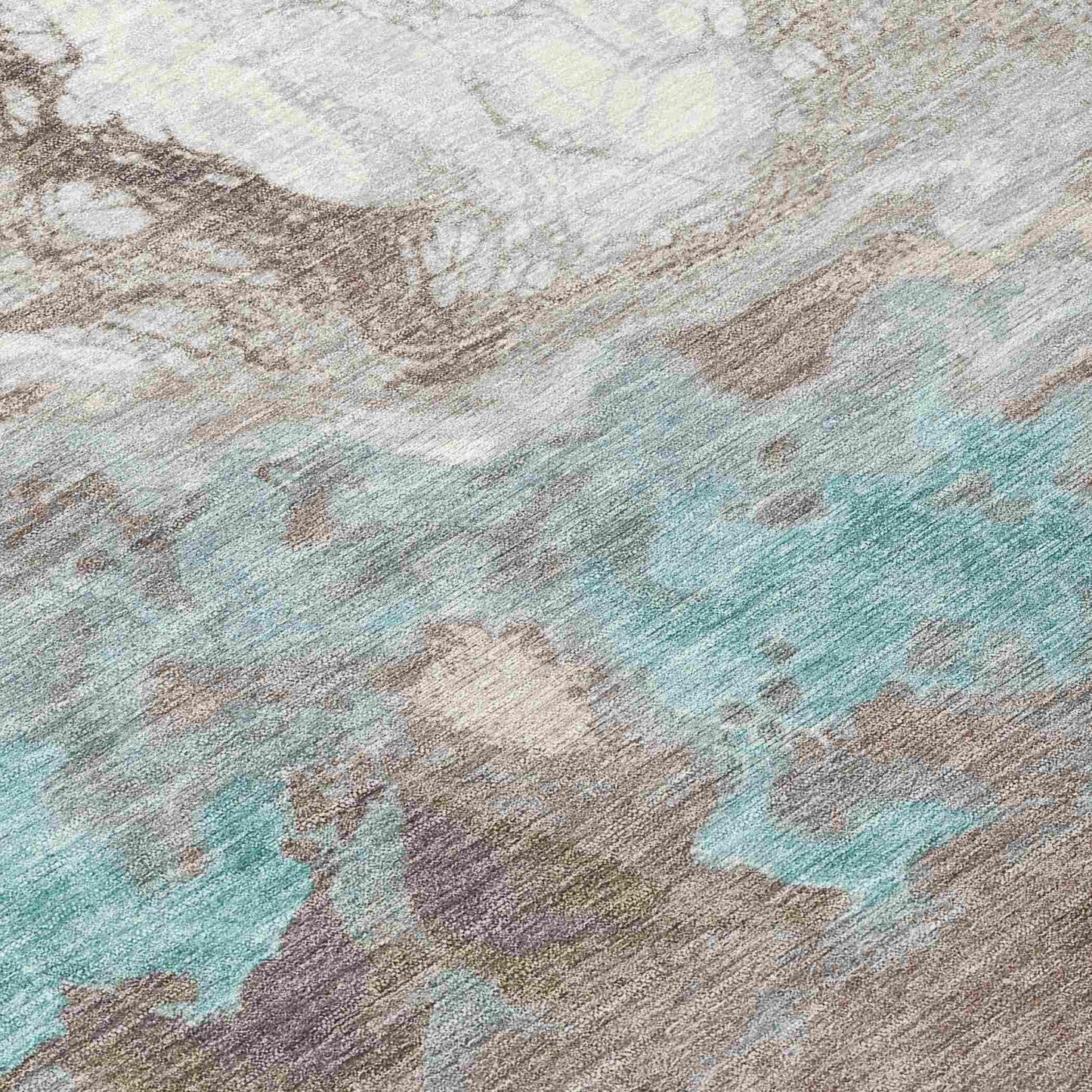 Saelira Teal Washable Indoor-Outdoor Rug