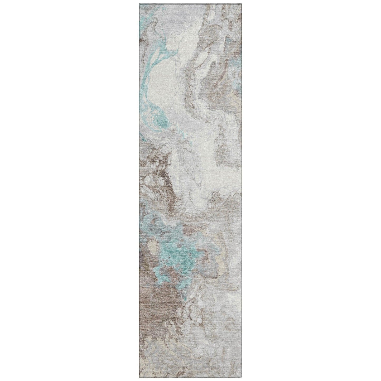 Saelira Teal Washable Indoor-Outdoor Rug