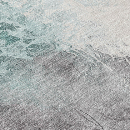 Saelius Blue Washable Indoor-Outdoor Rug