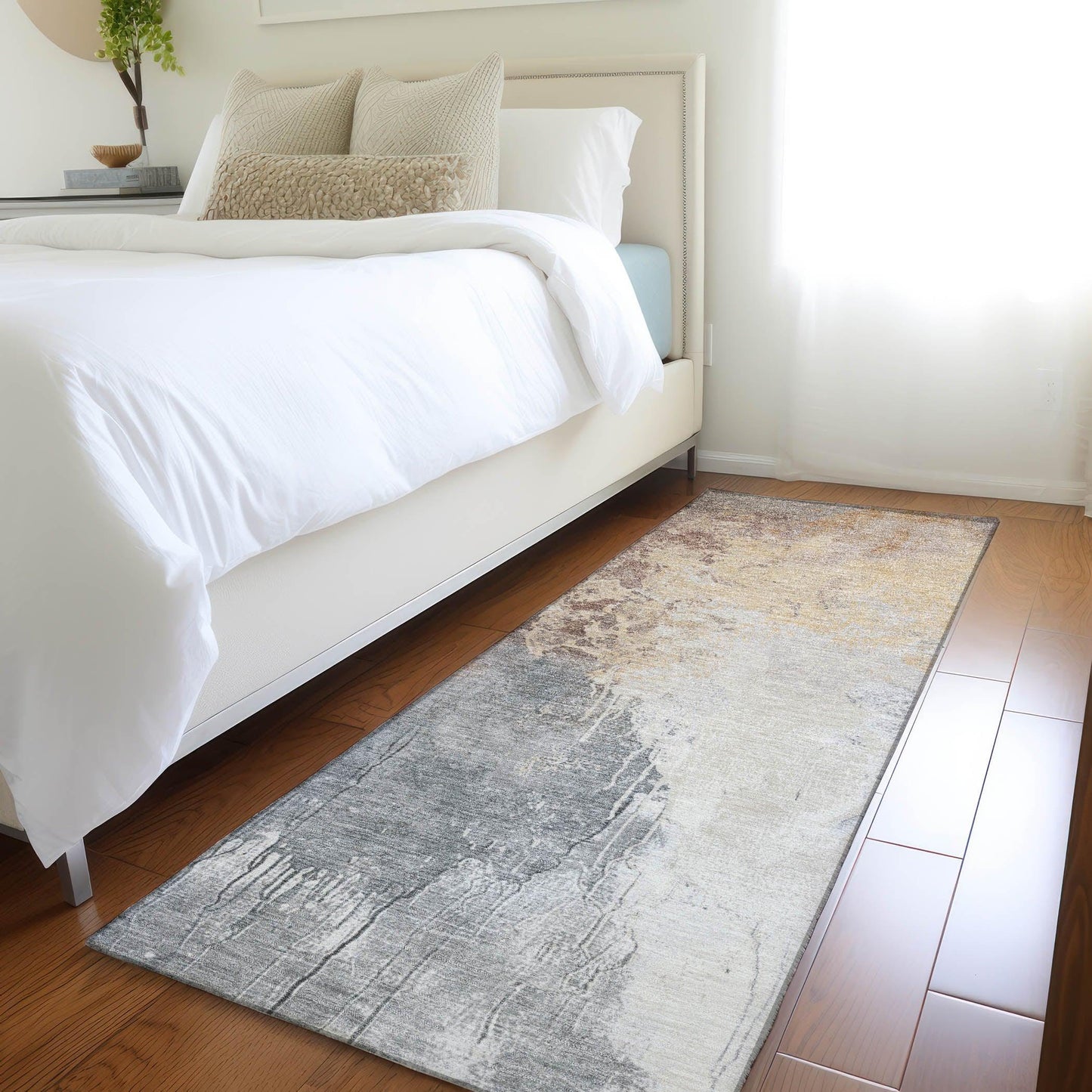 Saelius Coral Washable Indoor-Outdoor Rug