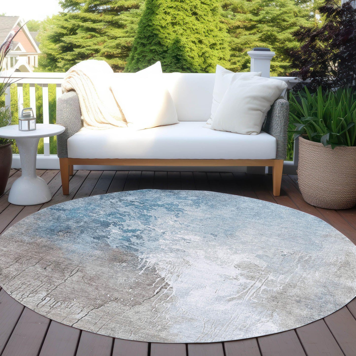 Saelius Denim Washable Indoor-Outdoor Rug