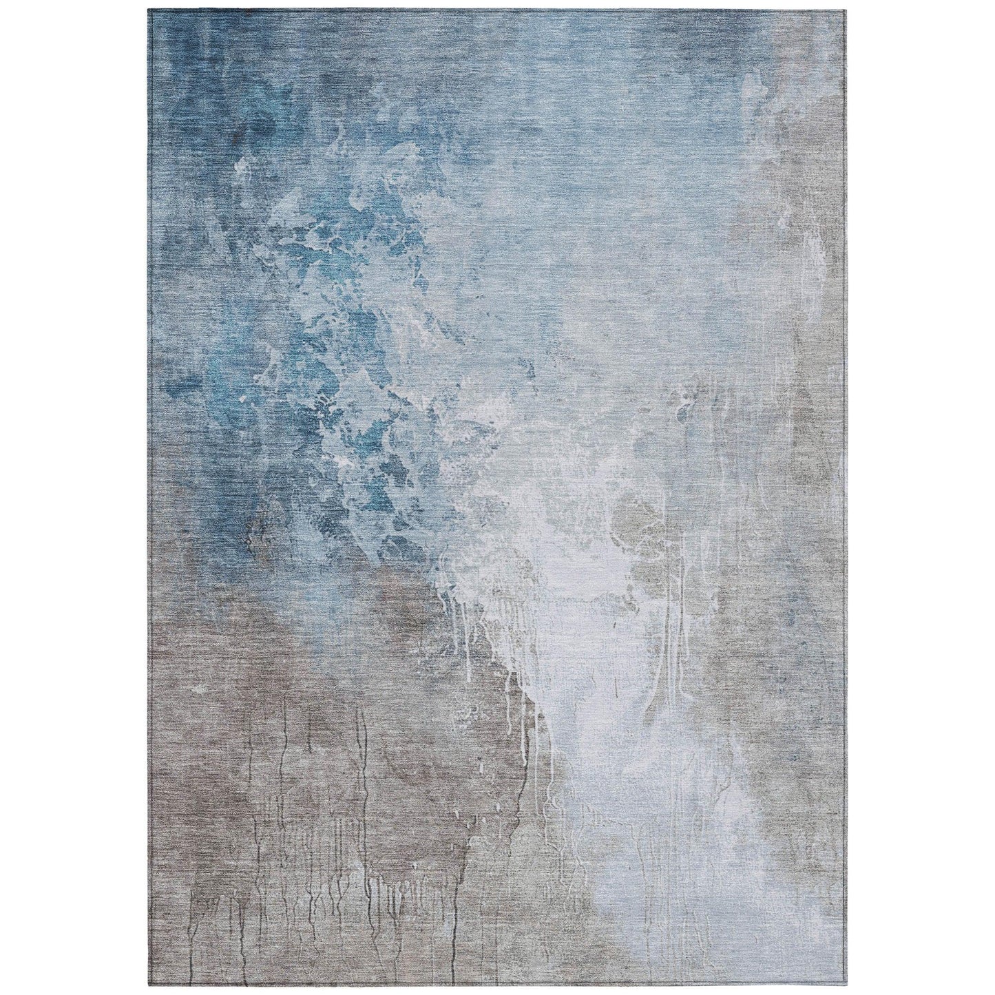 Saelius Denim Washable Indoor-Outdoor Rug