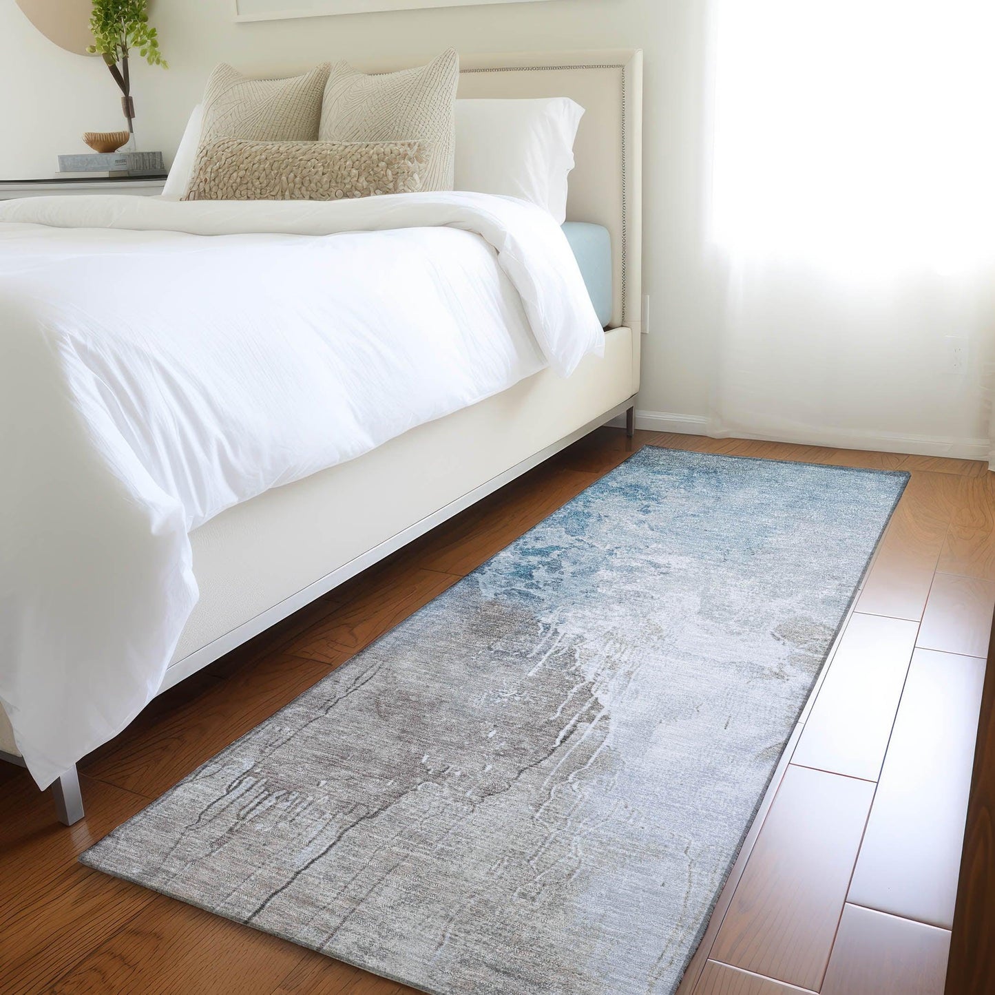 Saelius Denim Washable Indoor-Outdoor Rug