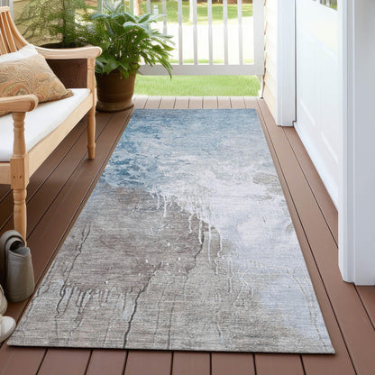 Saelius Denim Washable Indoor-Outdoor Rug