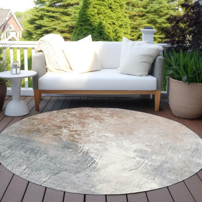 Saelius Orange Washable Indoor-Outdoor Rug