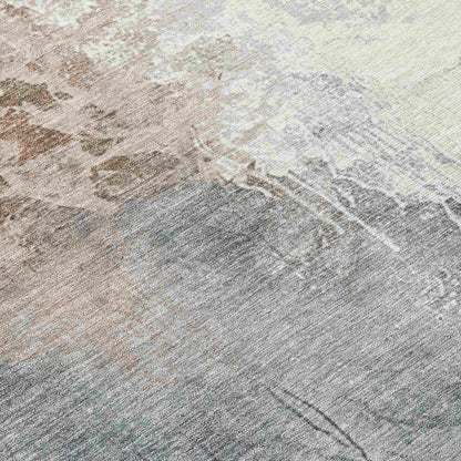 Saelius Orange Washable Indoor-Outdoor Rug