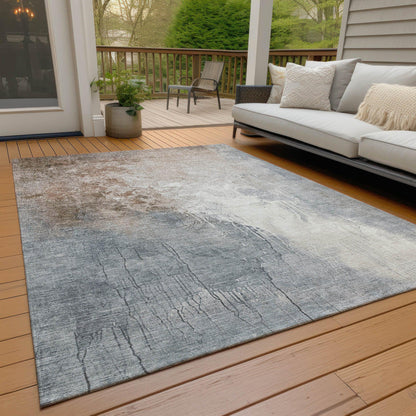 Saelius Orange Washable Indoor-Outdoor Rug