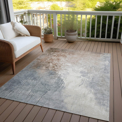 Saelius Orange Washable Indoor-Outdoor Rug