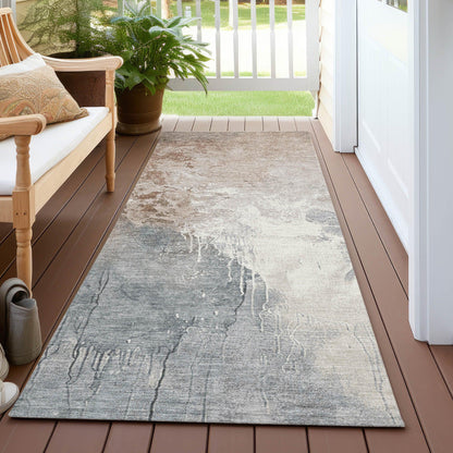 Saelius Orange Washable Indoor-Outdoor Rug