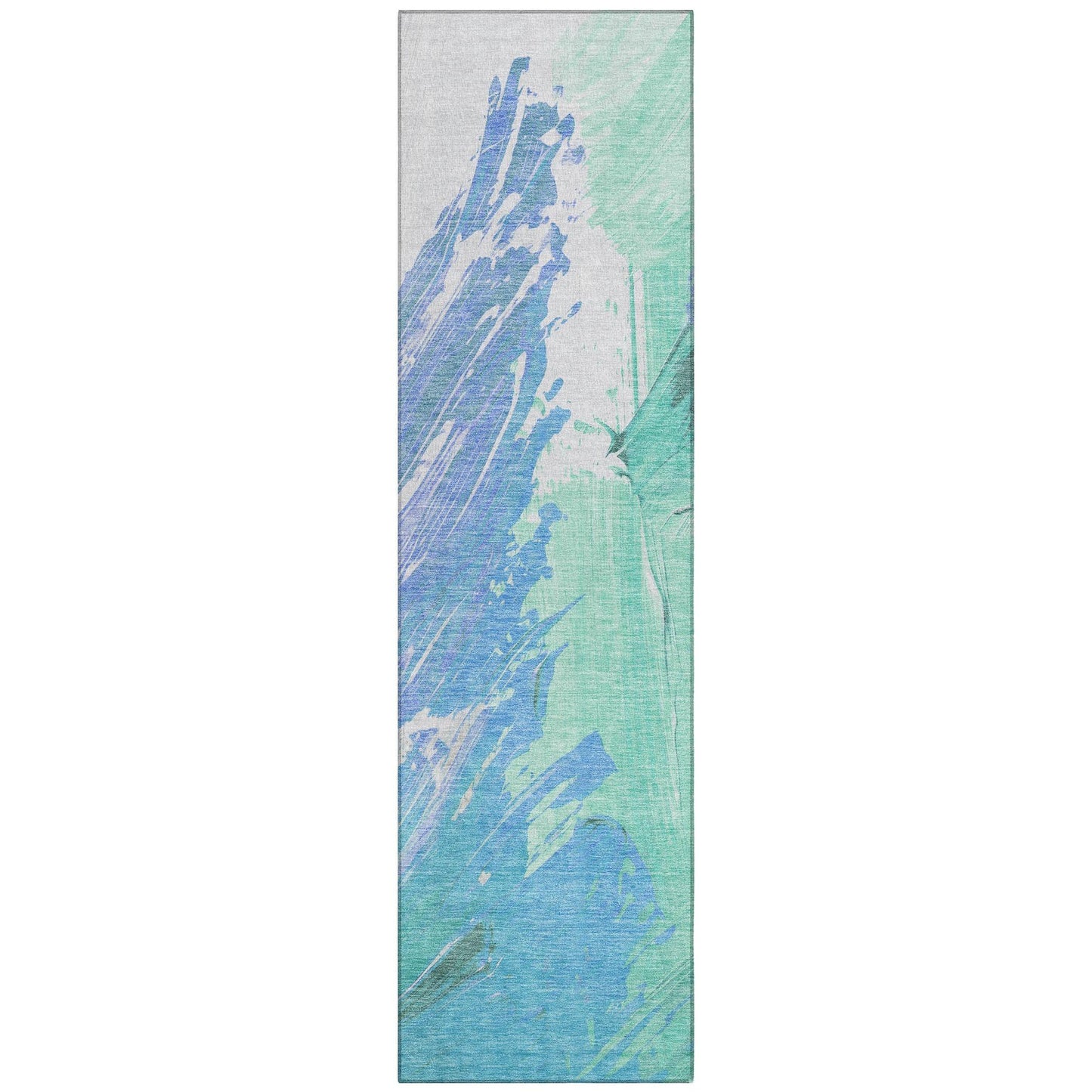 Saelon Blue Washable Indoor-Outdoor Rug