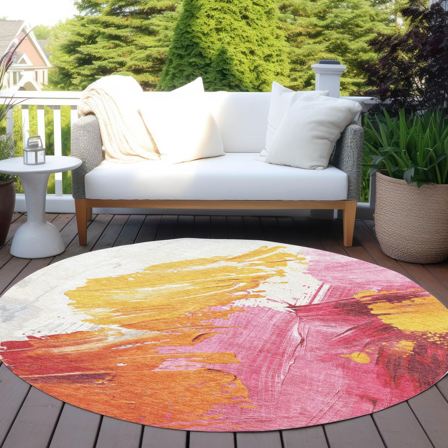 Saelon Blush Washable Indoor-Outdoor Rug