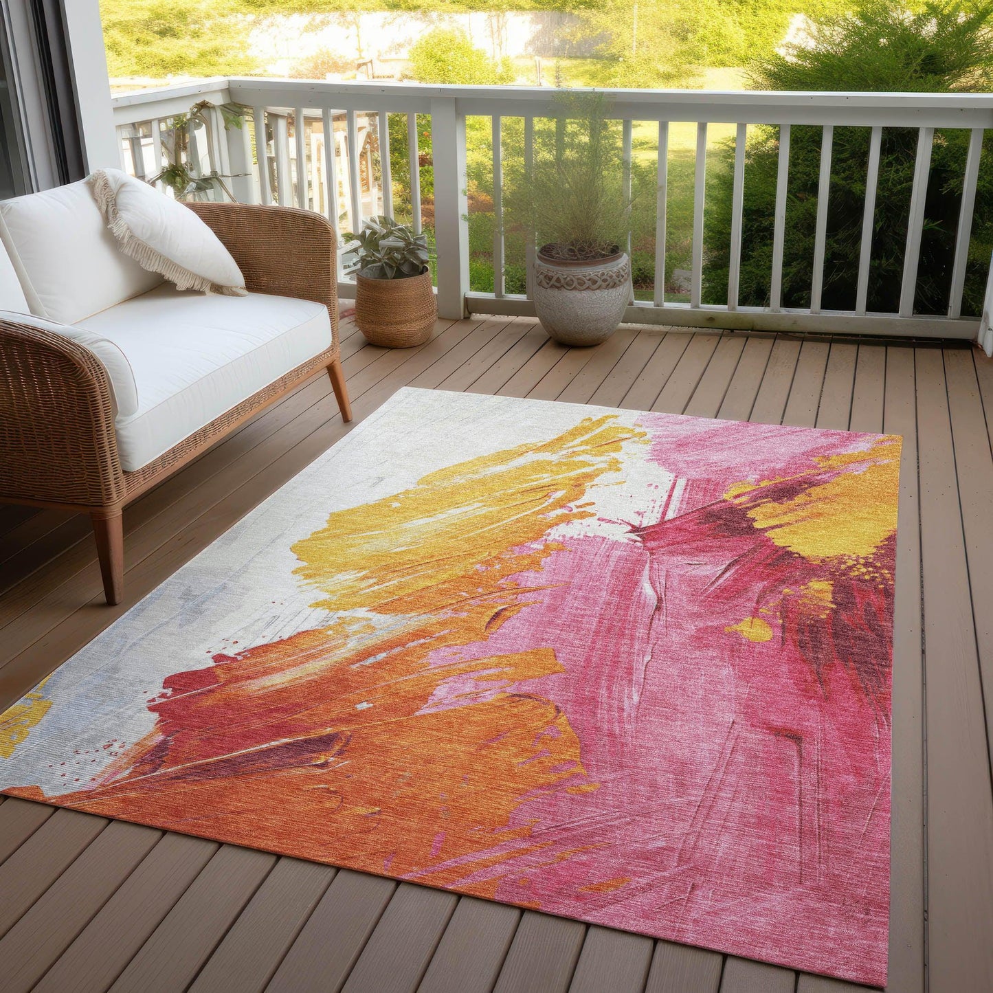 Saelon Blush Washable Indoor-Outdoor Rug
