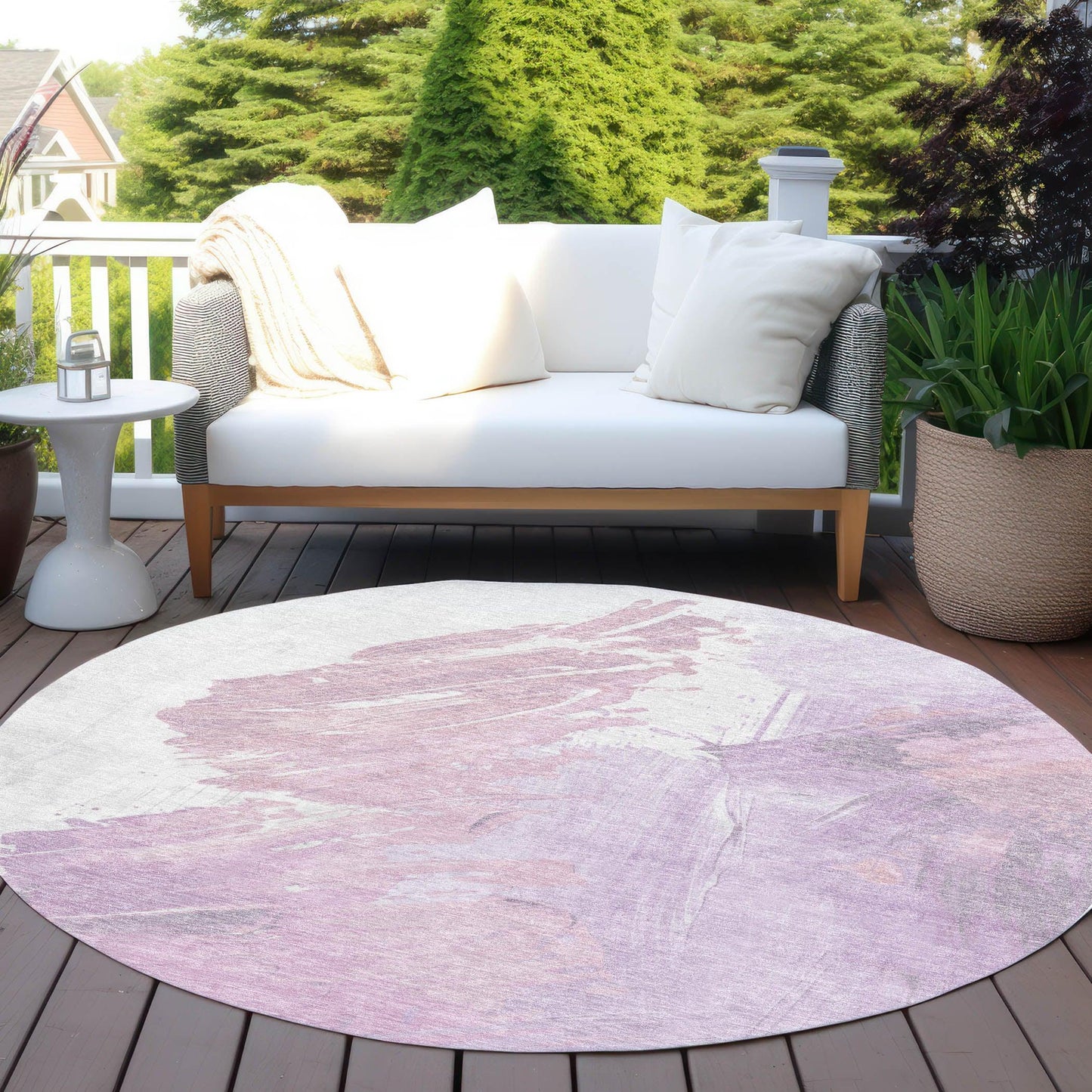 Saelon Purple Washable Indoor-Outdoor Rug