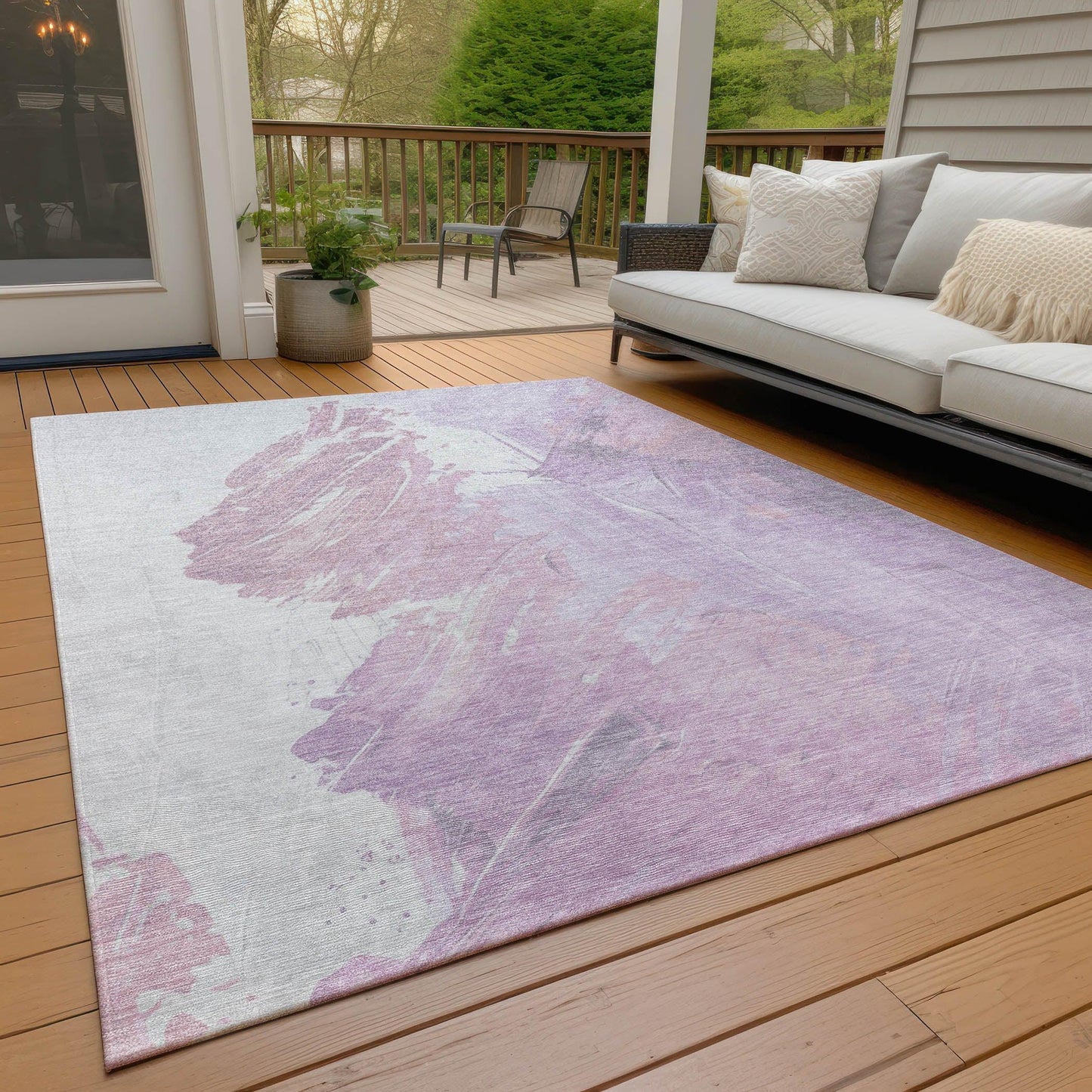 Saelon Purple Washable Indoor-Outdoor Rug
