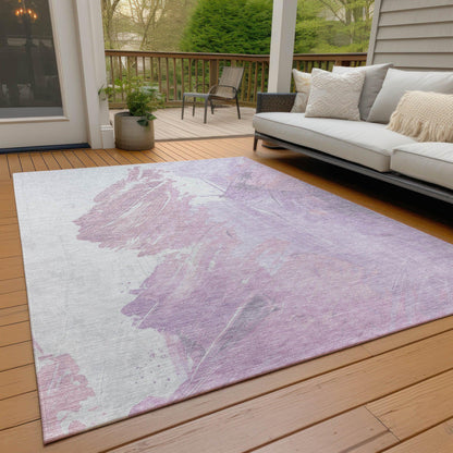 Saelon Purple Washable Indoor-Outdoor Rug