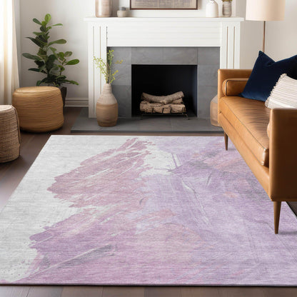 Saelon Purple Washable Indoor-Outdoor Rug