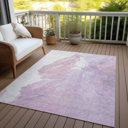 Saelon Purple Washable Indoor-Outdoor Rug